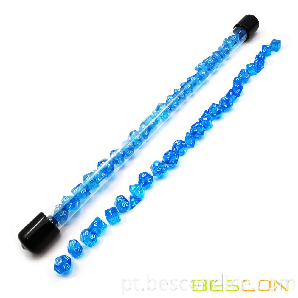 Gem Blue Polyhedral Rpg Mini Dice 28pcs Tube 2